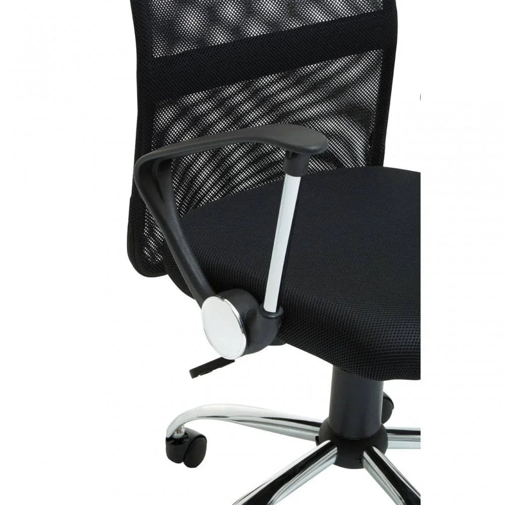 Orion Black Home Office Chair With Chrome Arms