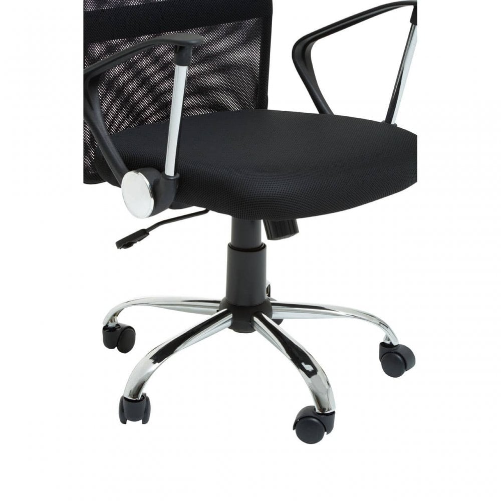Orion Black Home Office Chair With Chrome Arms