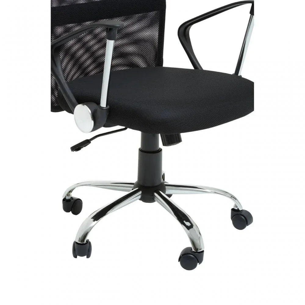 Orion Black Home Office Chair With Chrome Arms