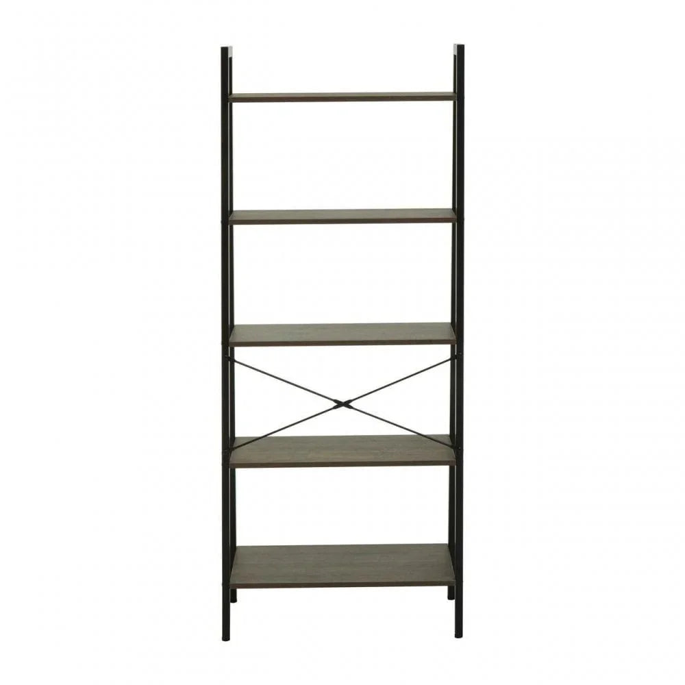Hawthorn Five Tier Veneer Ladder Shelf Unit