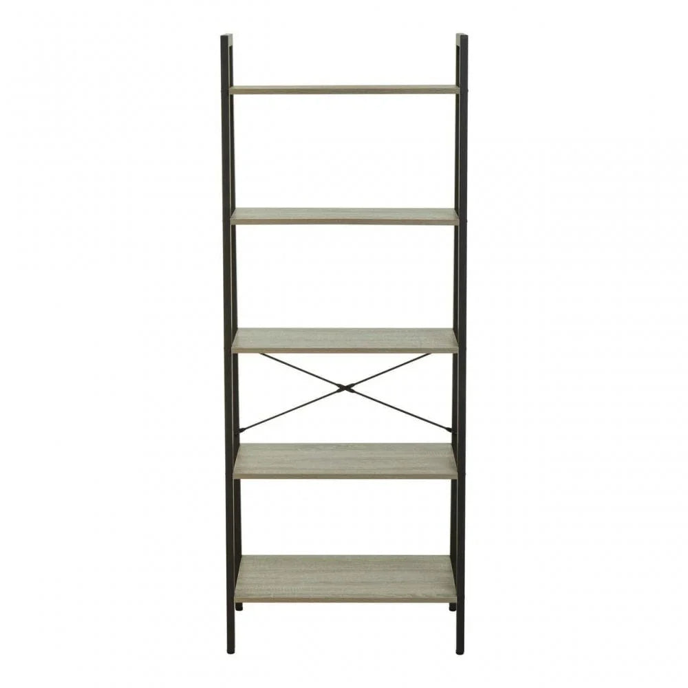 Hawthorn Five Tier Veneer Ladder Shelf Unit