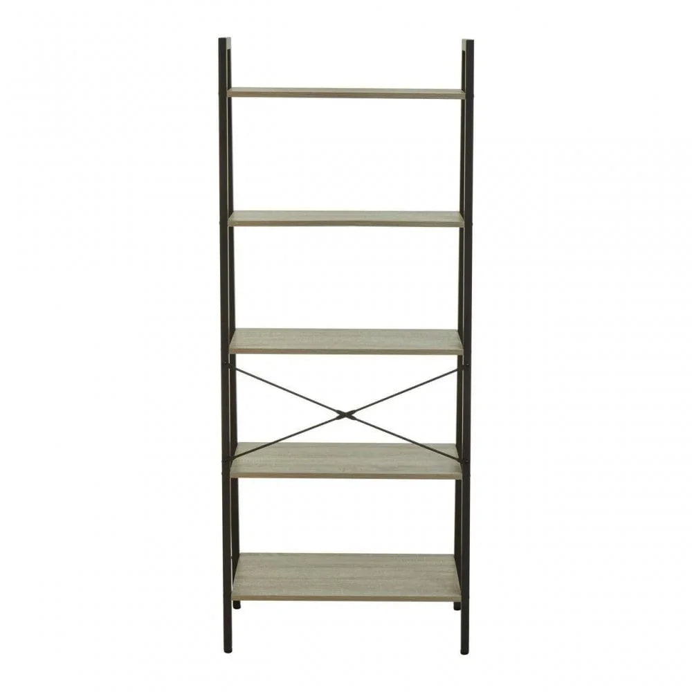 Hawthorn Five Tier Veneer Ladder Shelf Unit