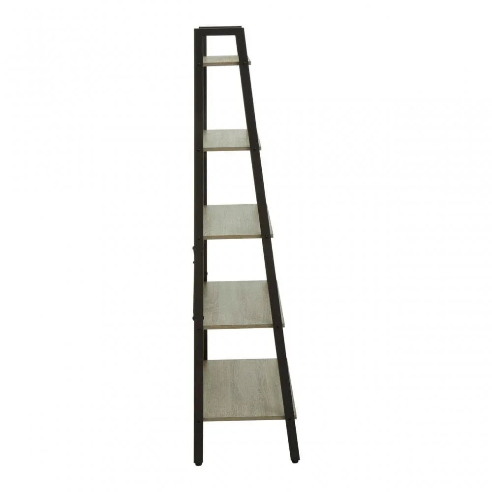 Hawthorn Five Tier Veneer Ladder Shelf Unit