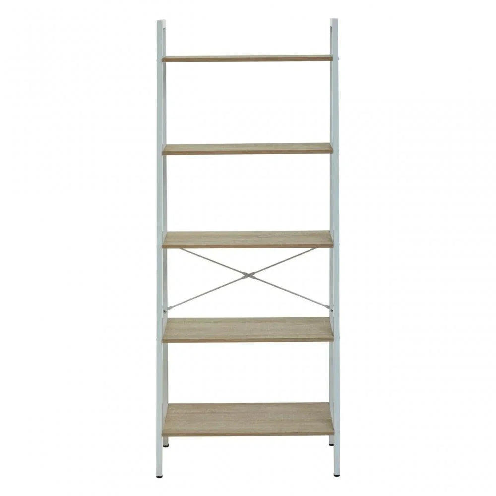 Hawthorn Five Tier Veneer Ladder Shelf Unit