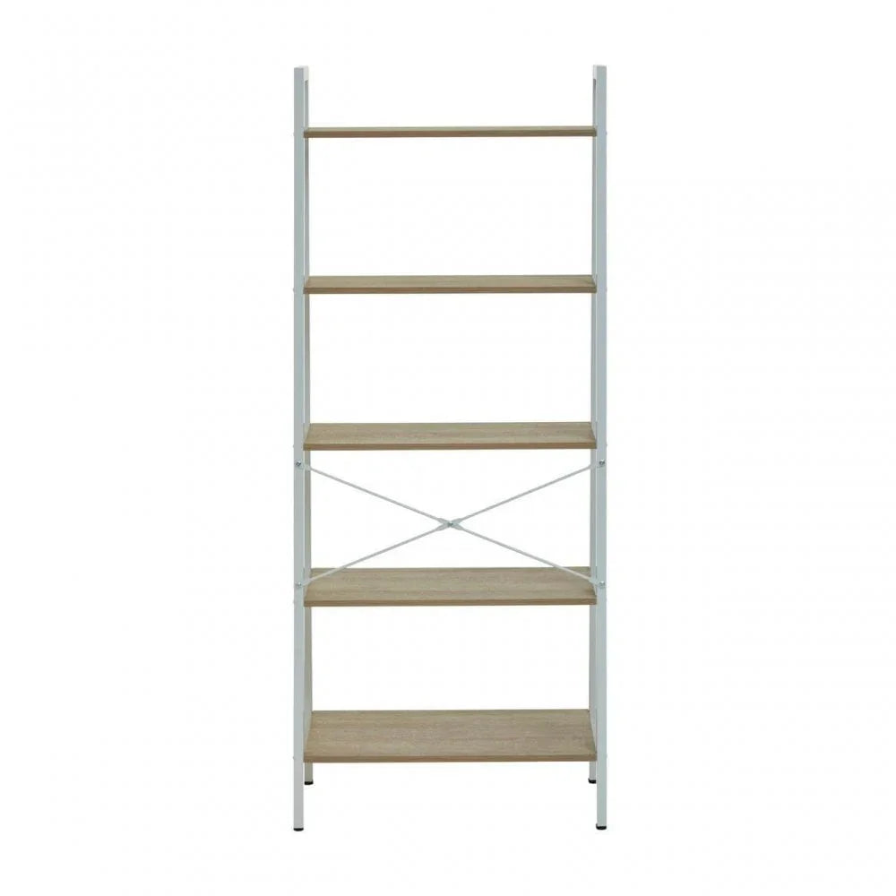 Hawthorn Five Tier Veneer Ladder Shelf Unit