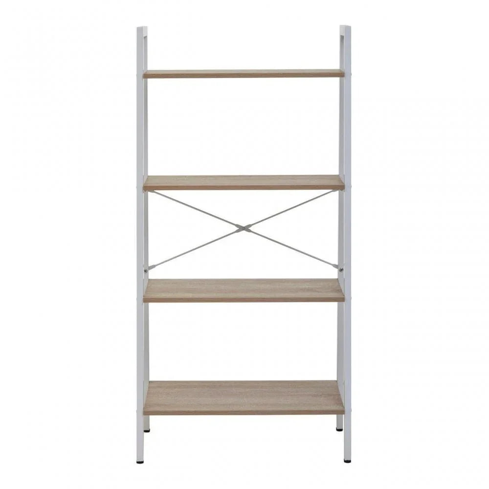 Hawthorn Four Tier Veneer Ladder Shelf Unit