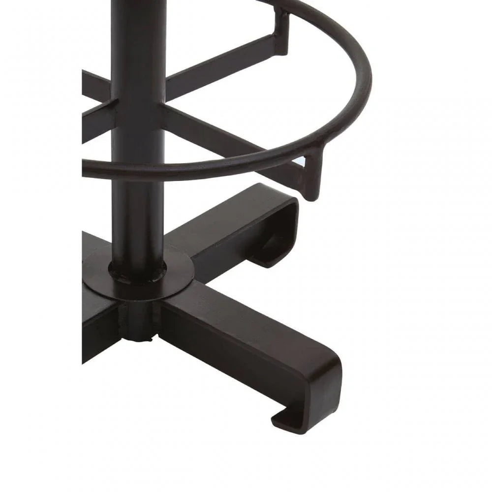 Bison Antique Blue Leather Bar Stool