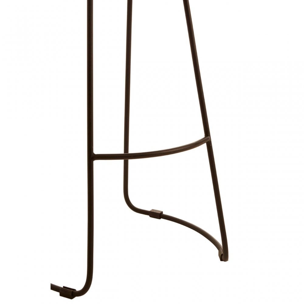 Bison Brown Leather And Iron Sled Base Stool