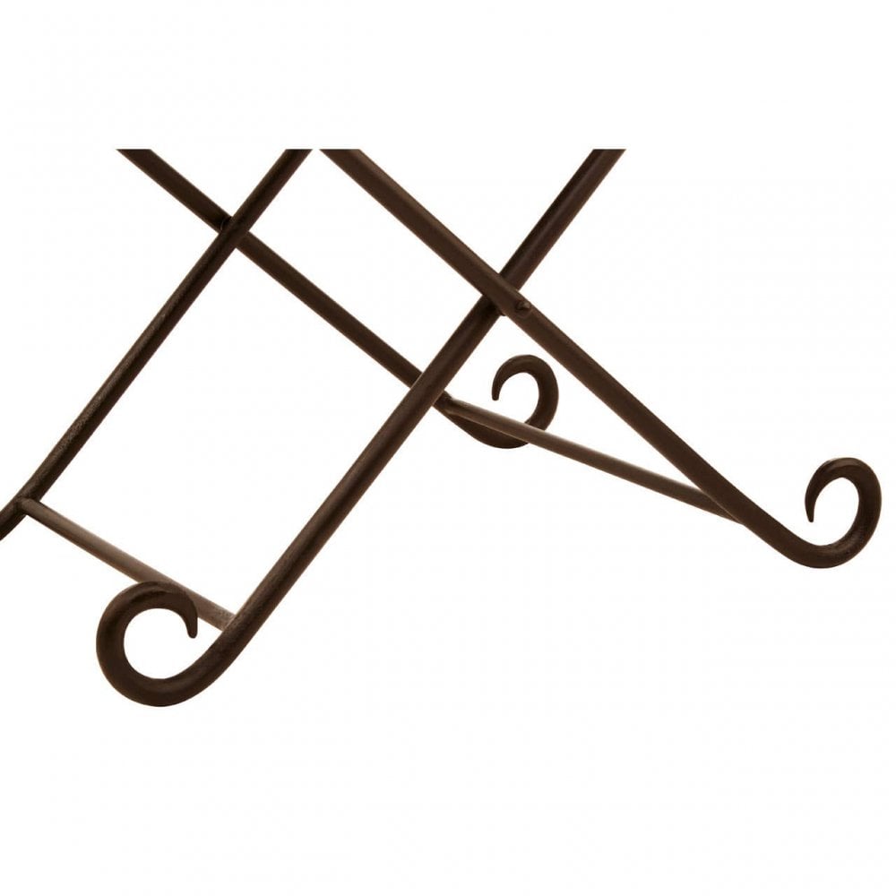 Bison Brown Leather Folding Stool