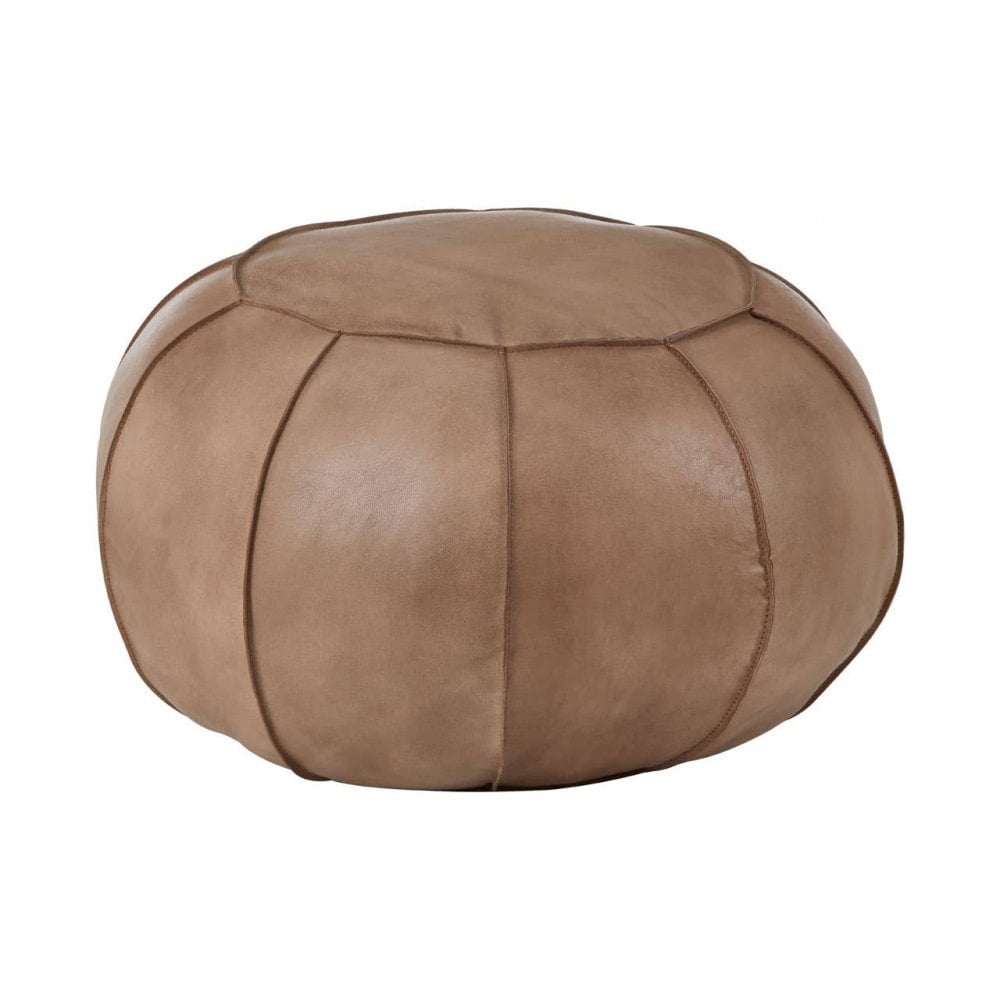Bison Leather Pouffe