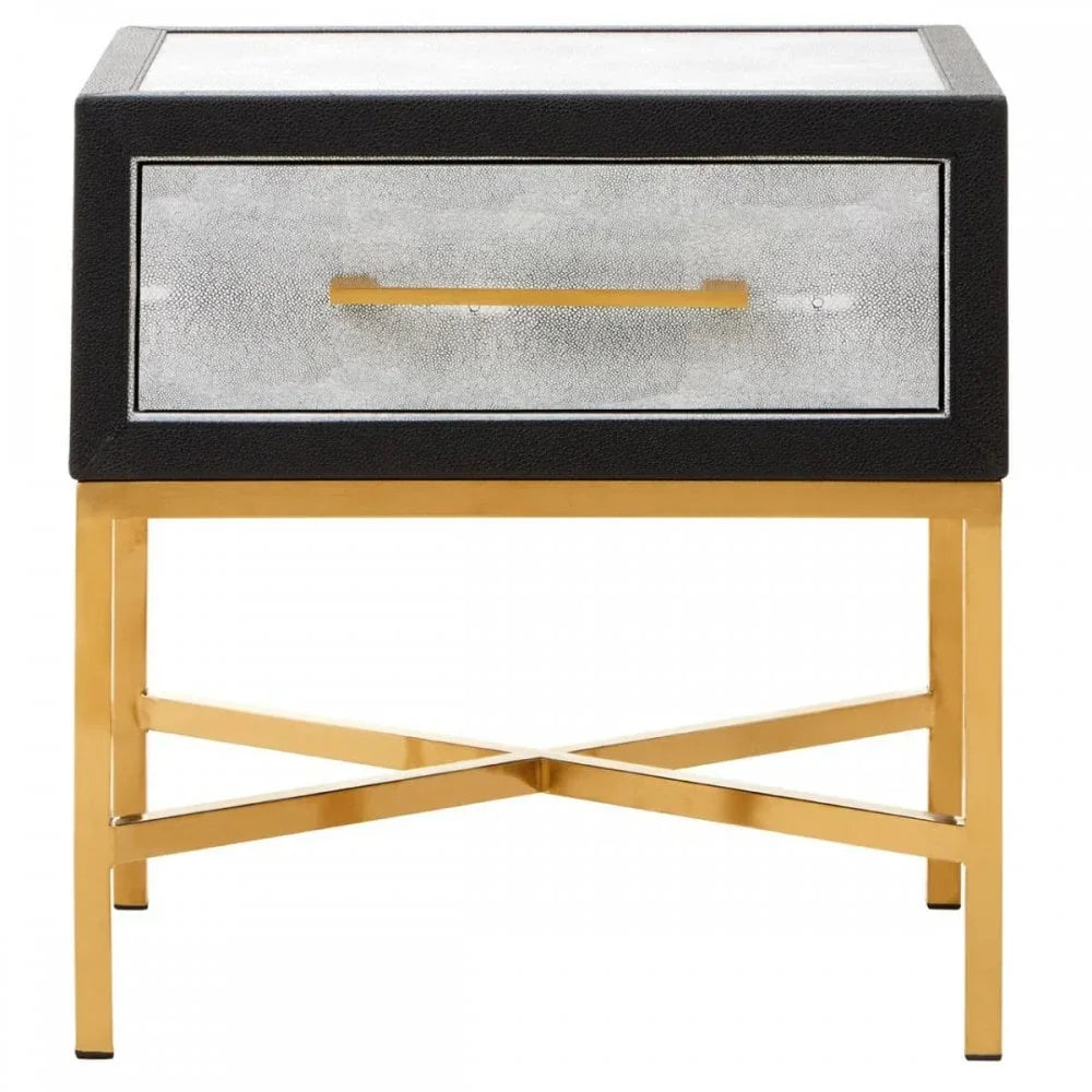 Cadence Grey Shagreen Side Table