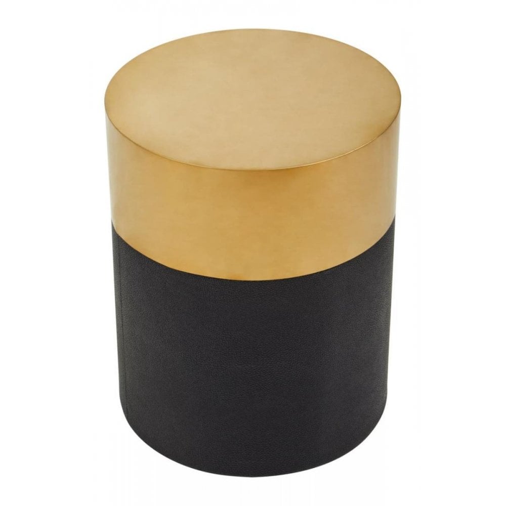 Cordoba Round Black Shagreen Stool