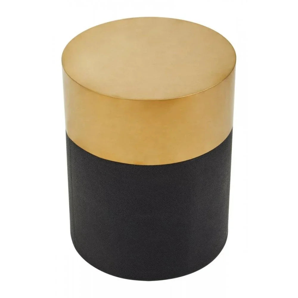 Cordoba Round Black Shagreen Stool