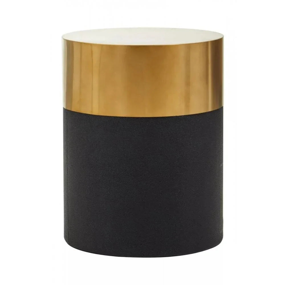 Cordoba Round Black Shagreen Stool