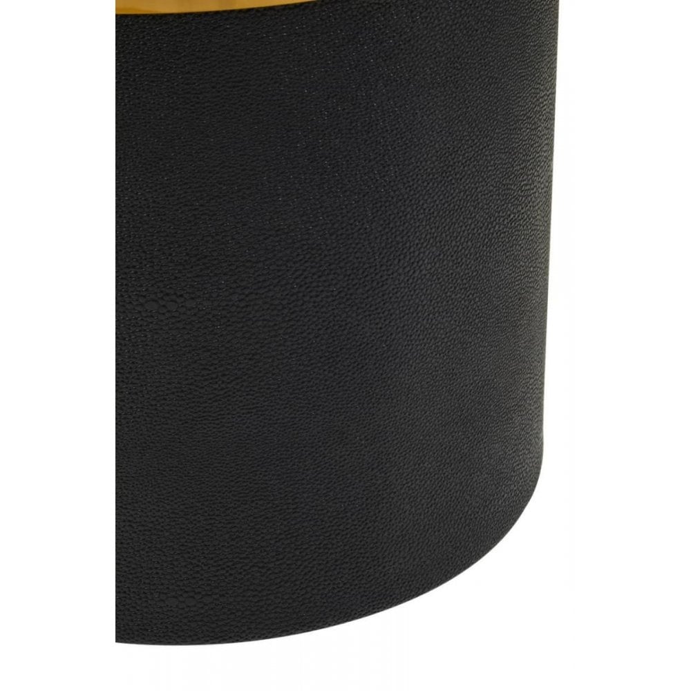 Cordoba Round Black Shagreen Stool