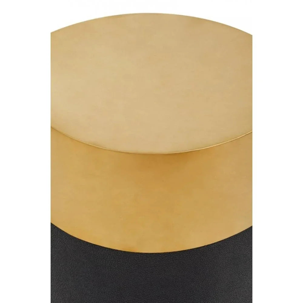 Cordoba Round Black Shagreen Stool