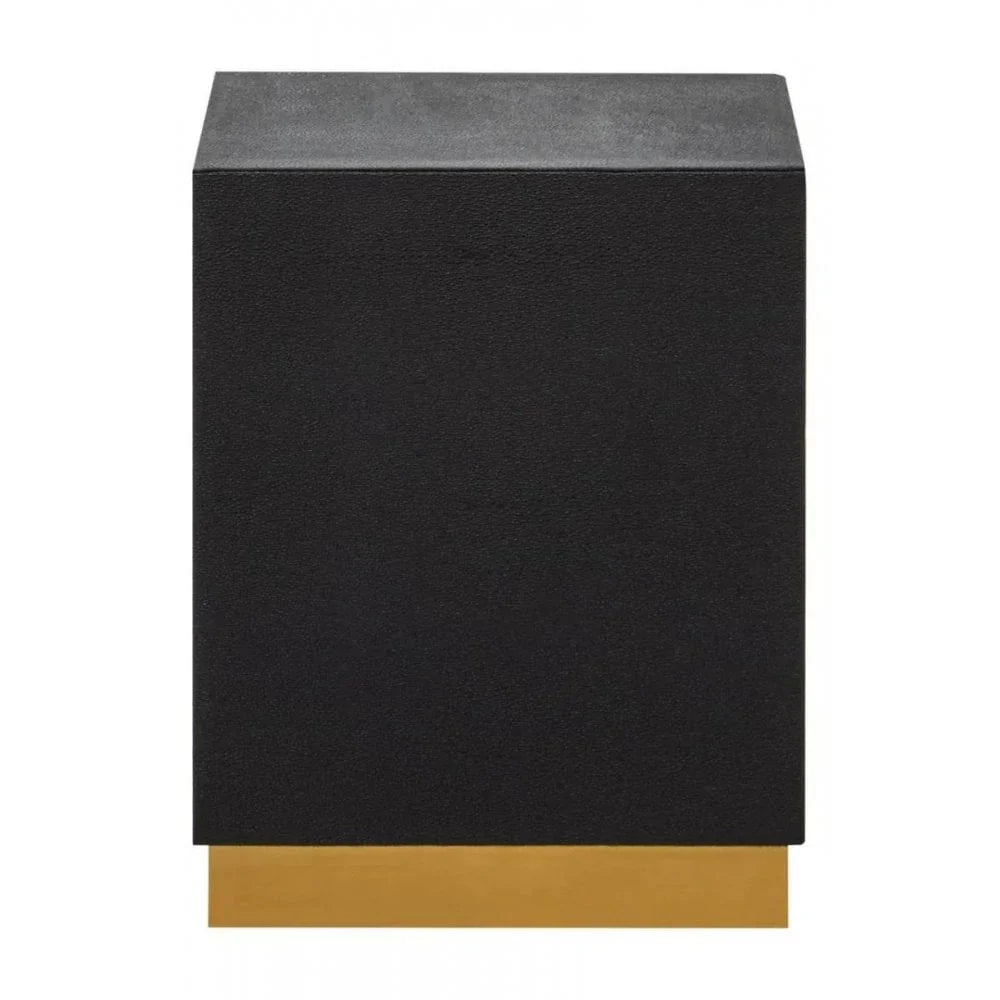 Cordoba Square Black Shagreen Stool
