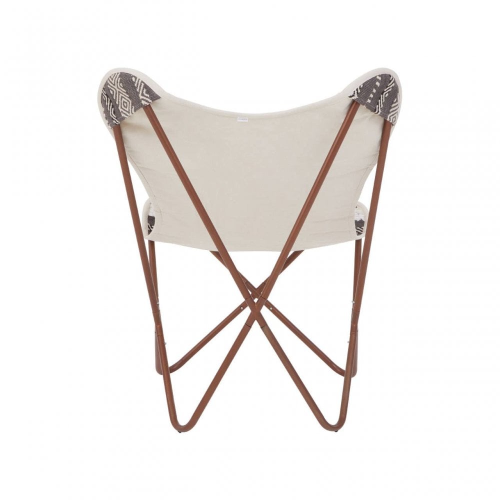 Safina Grey And White Butterfly Chair