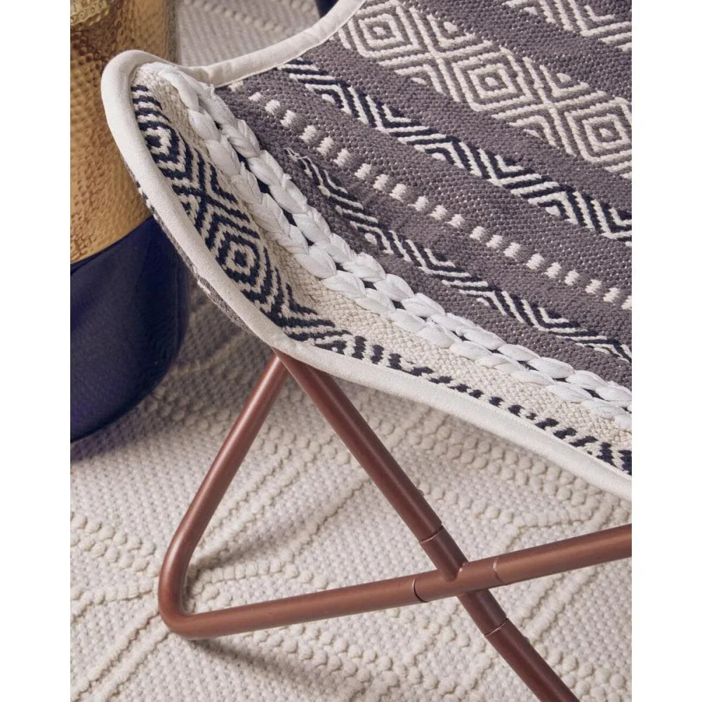 Safina Grey And White Butterfly Chair