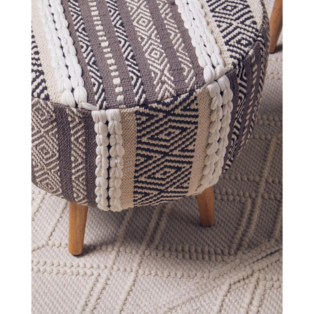 Safina Grey And White Stool