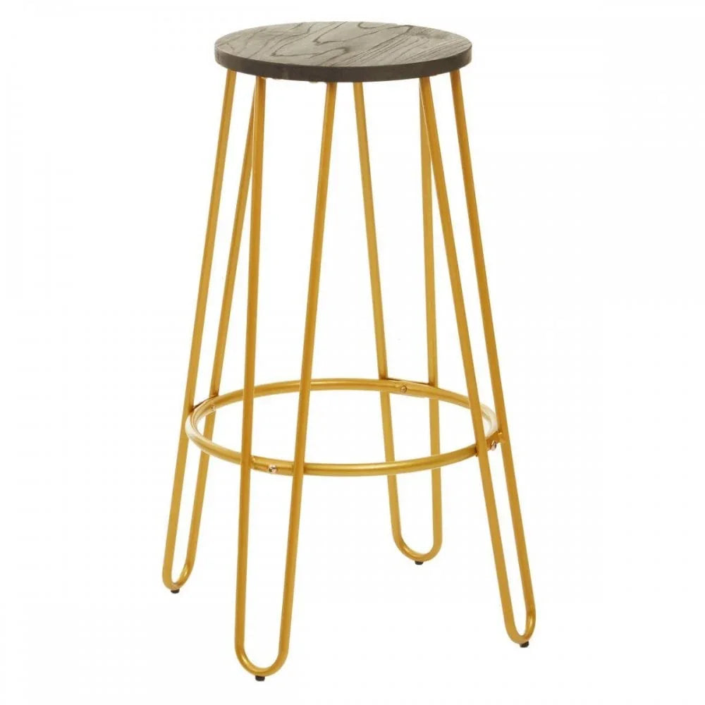 Diston Gold Metal Bar Stool