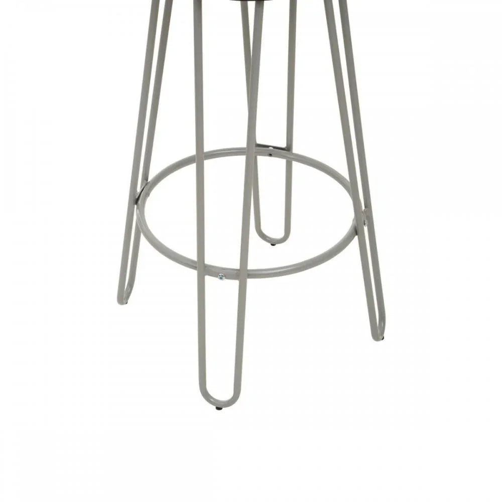 Diston Grey Metal Bar Stool