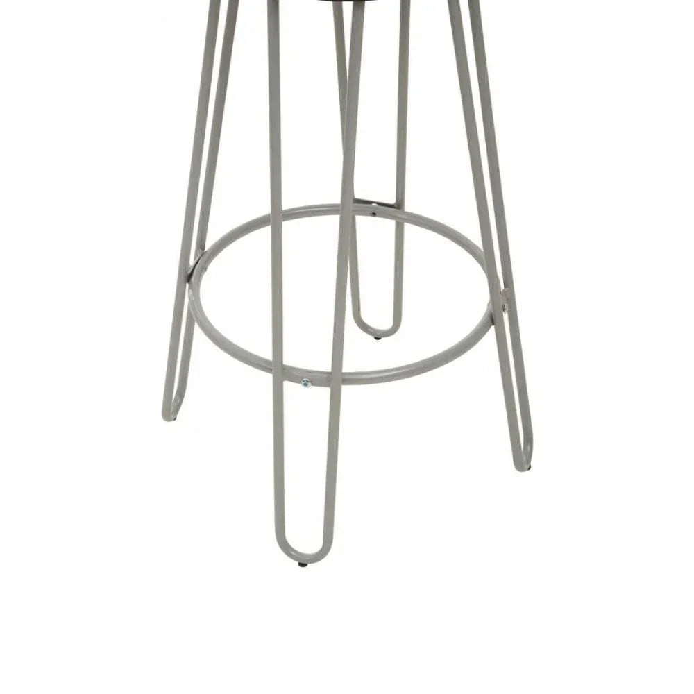 Silver metal bar stool legs with footrest and round support bar