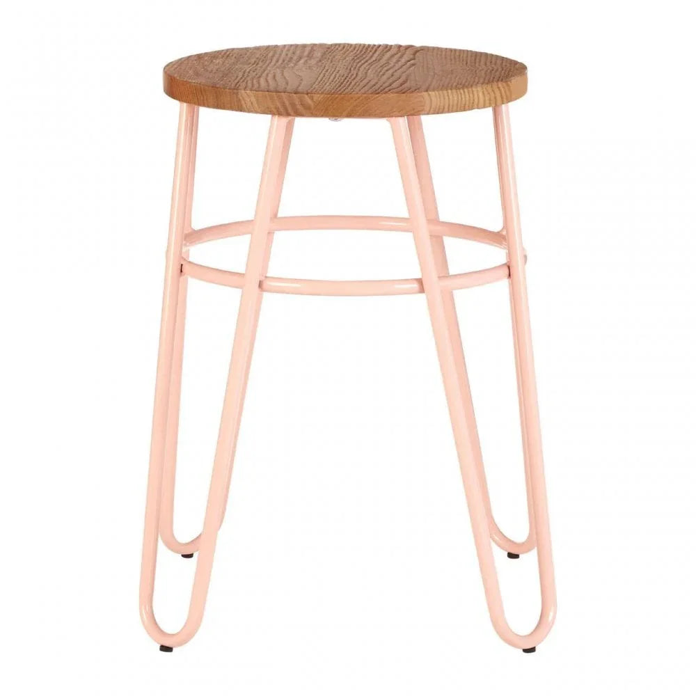 Diston Pink Elm Hairpin Stool