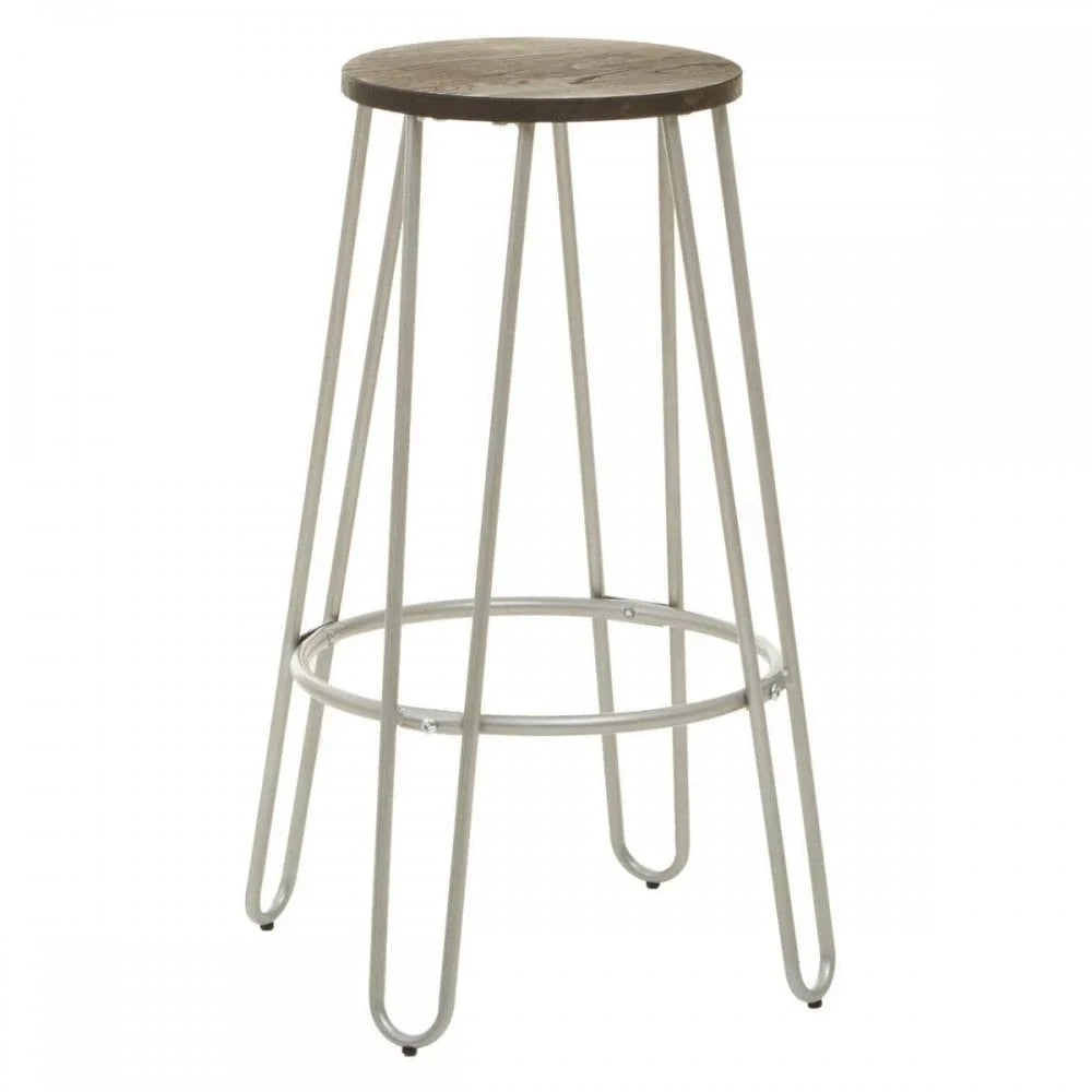 Diston Silver Metal Bar Stool