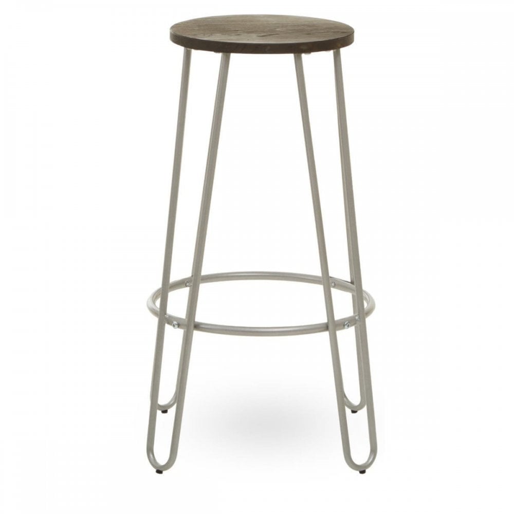 Diston Silver Metal Bar Stool
