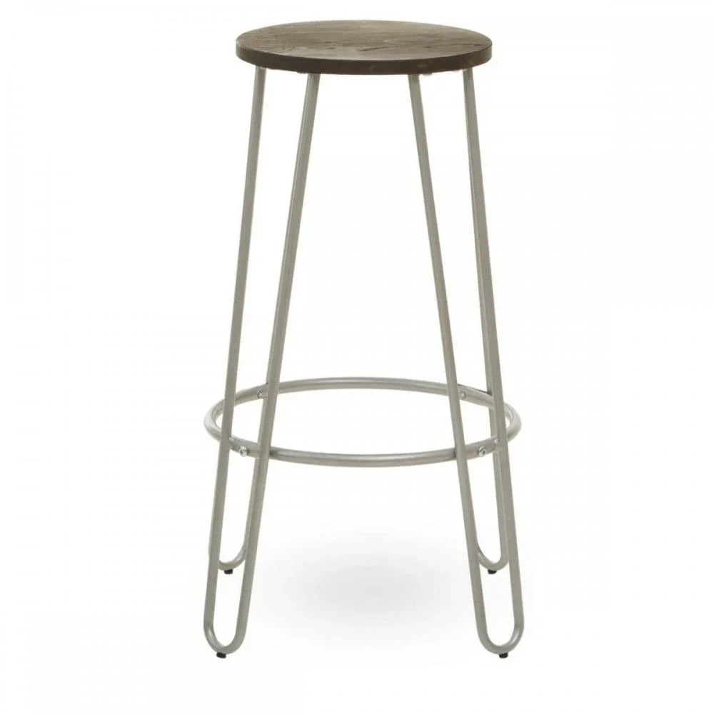 Diston Silver Metal Bar Stool