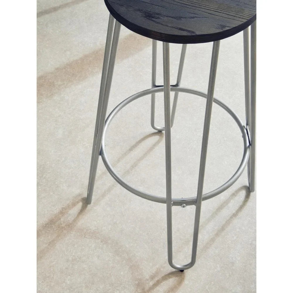 Diston Silver Metal Bar Stool