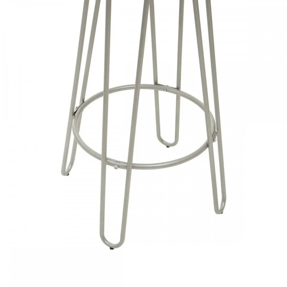 Diston Silver Metal Bar Stool