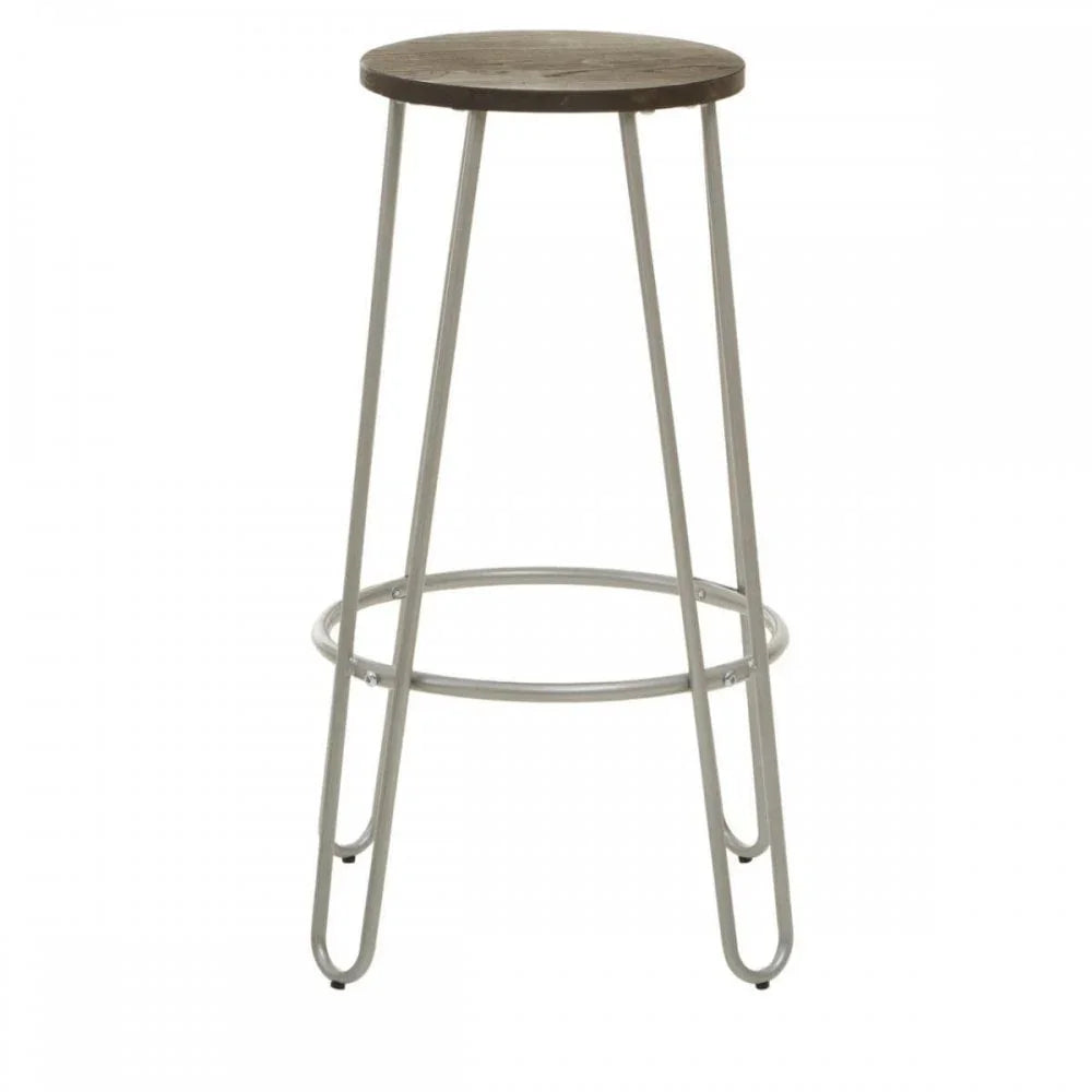 Diston Silver Metal Bar Stool