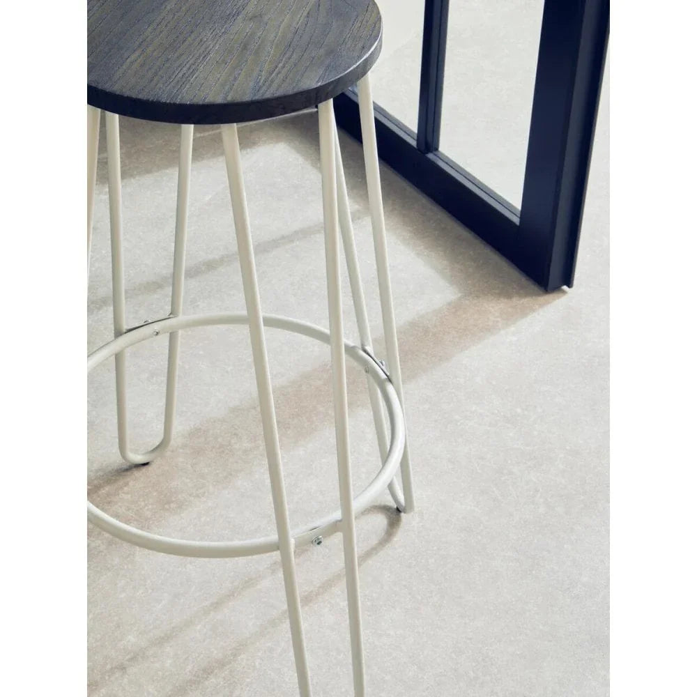 Diston White Metal Bar Stool