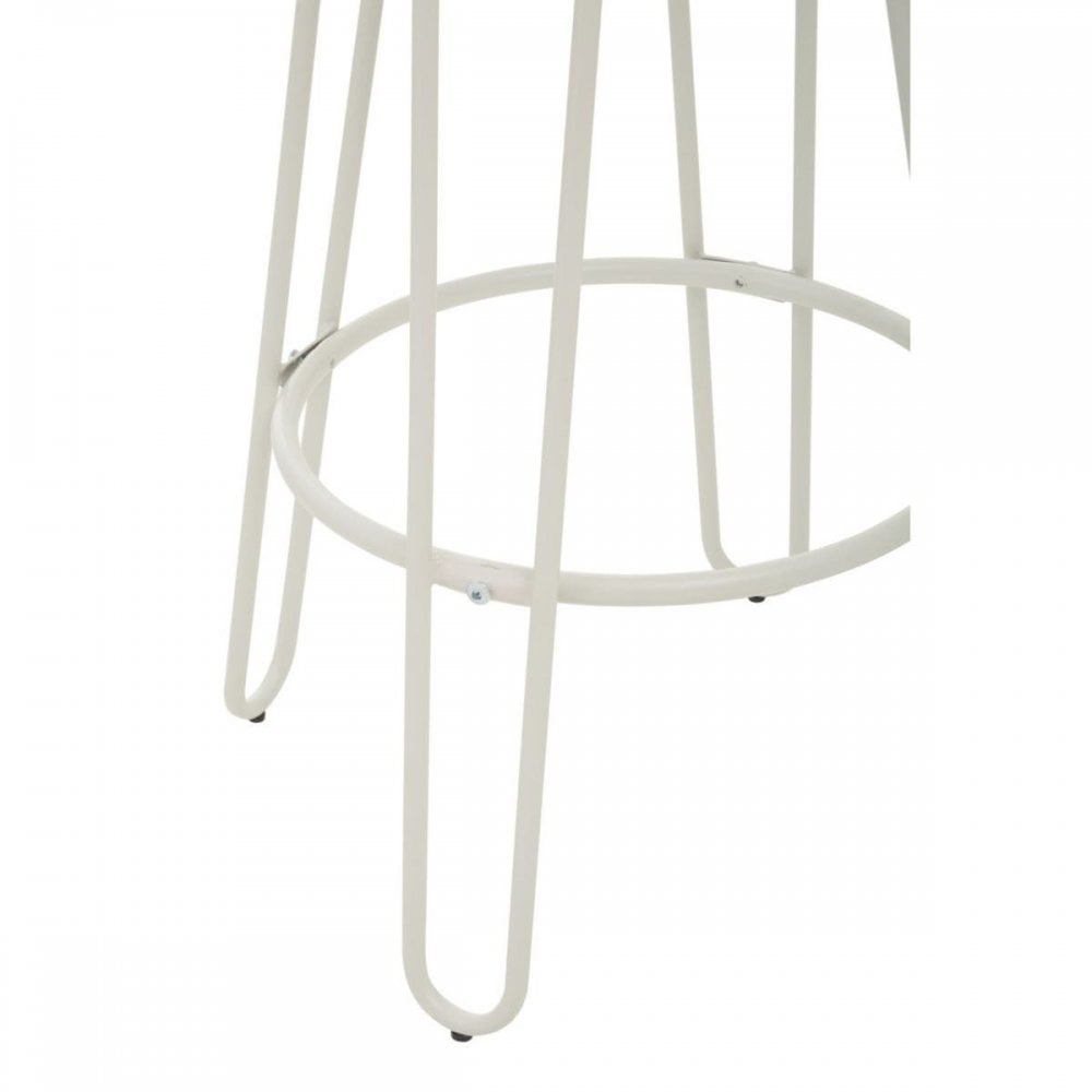 Diston White Metal Bar Stool