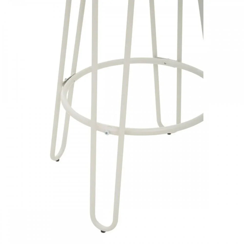 Diston White Metal Bar Stool