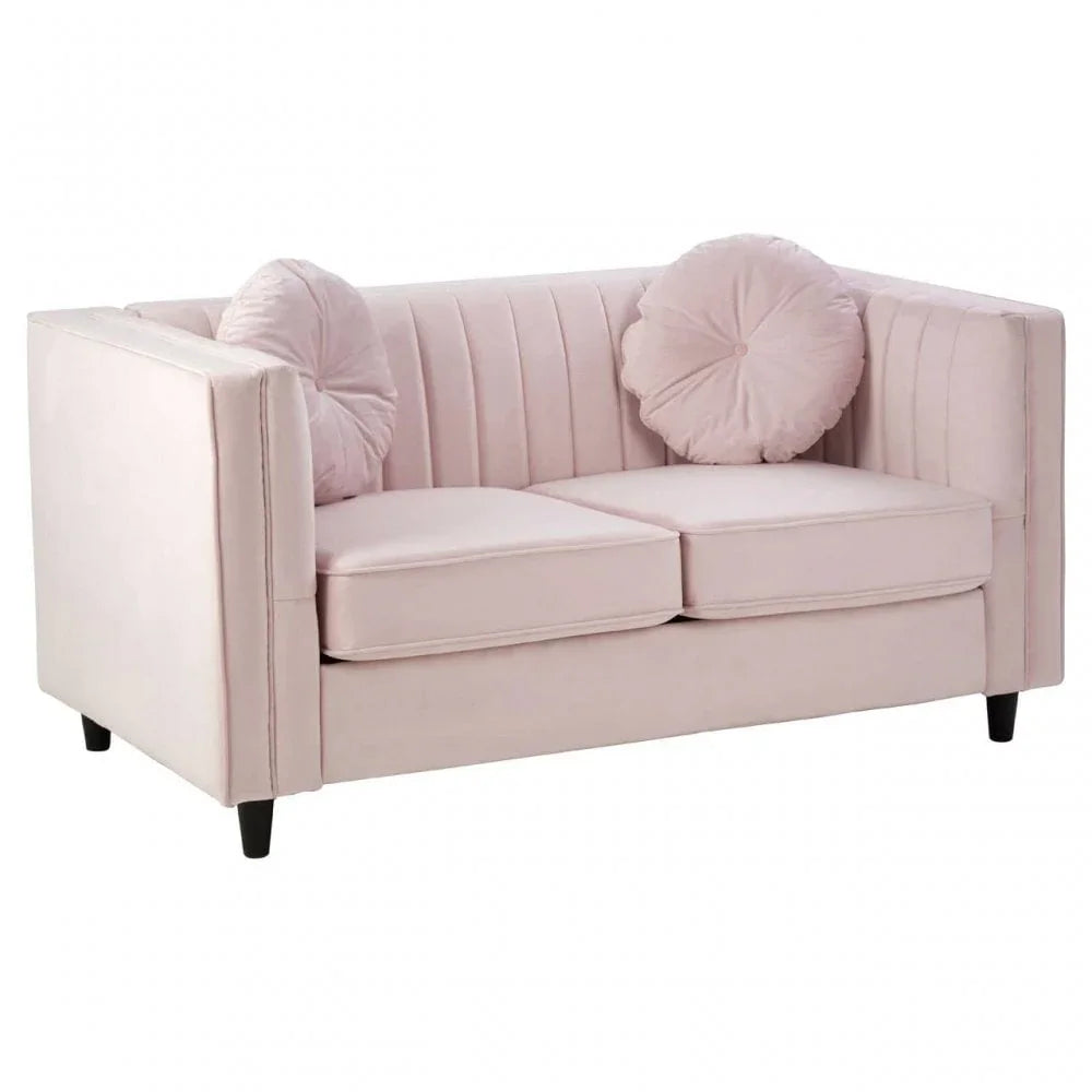 Farrah 2 Seat Pink Velvet Sofa