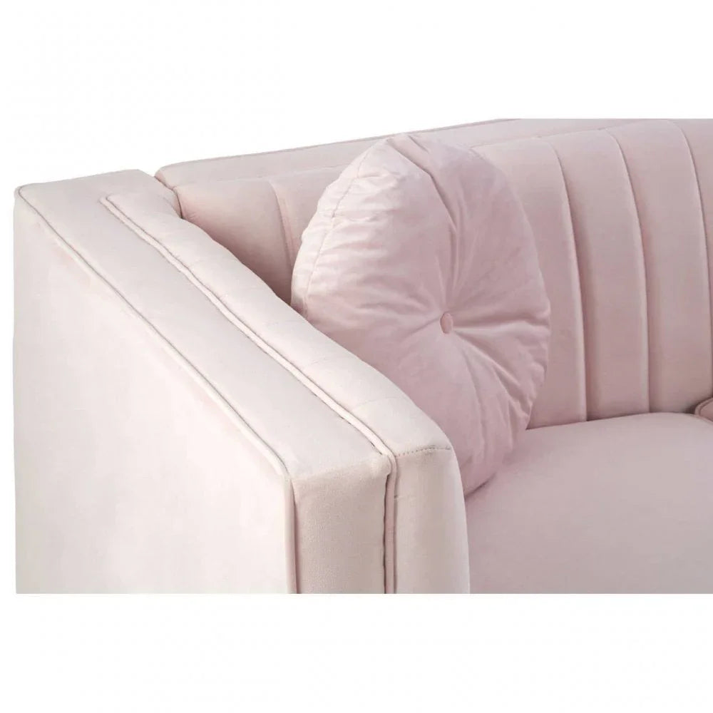 Farrah 2 Seat Pink Velvet Sofa