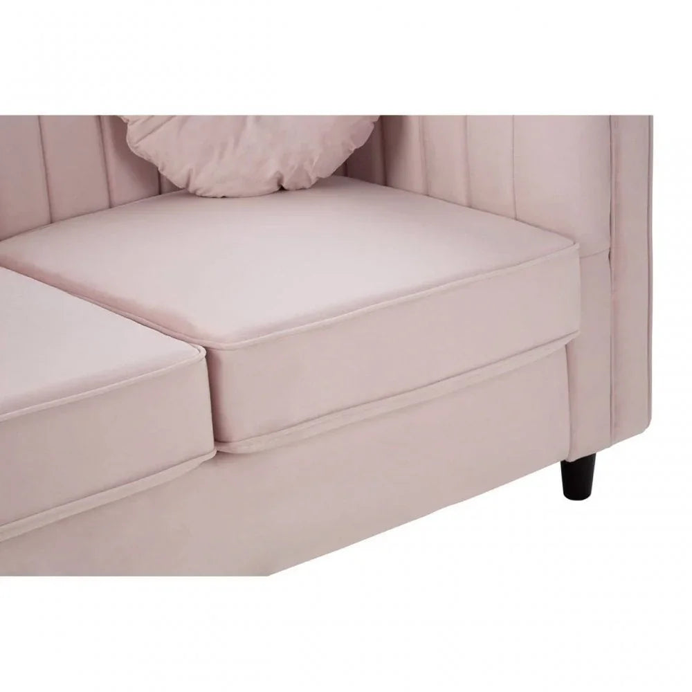 Farrah 2 Seat Pink Velvet Sofa