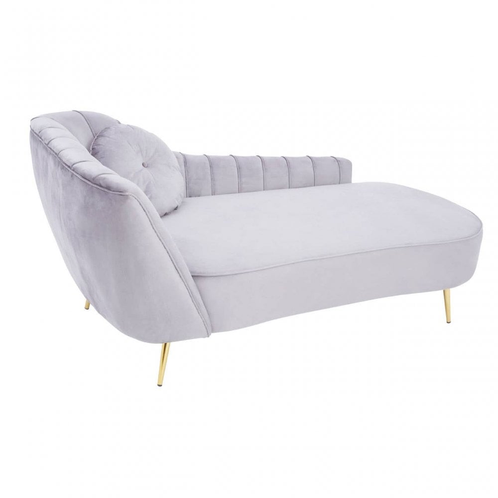 Selina Left Arm Velvet Chaise