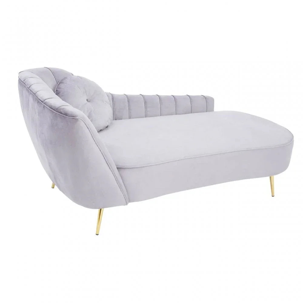 Selina Left Arm Velvet Chaise