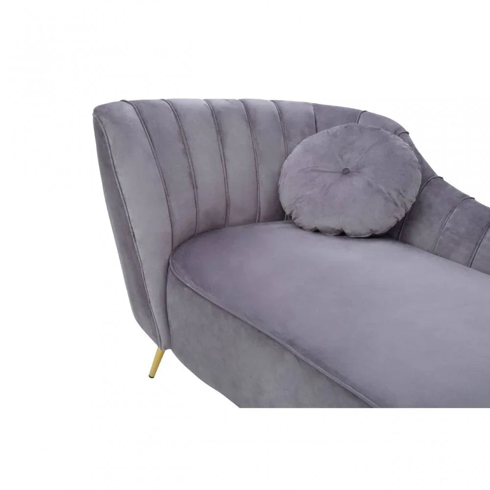 Selina Left Arm Velvet Chaise