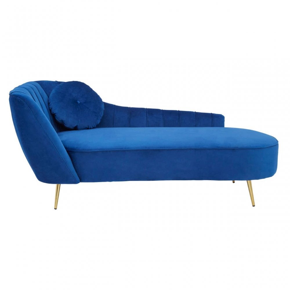 Selina Left Arm Velvet Chaise