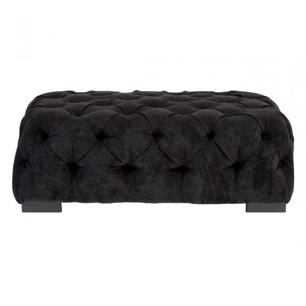 Mason Black Fabric Footstool