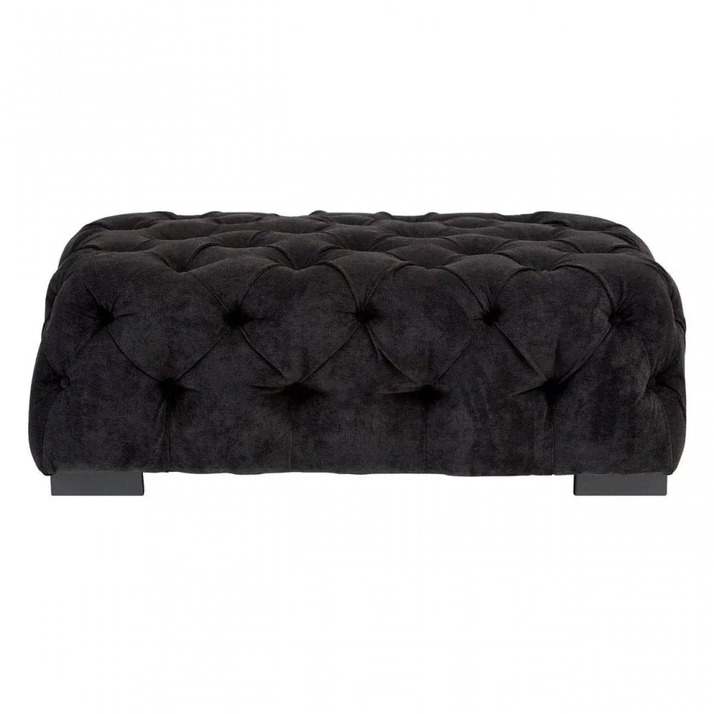 Mason Black Fabric Footstool