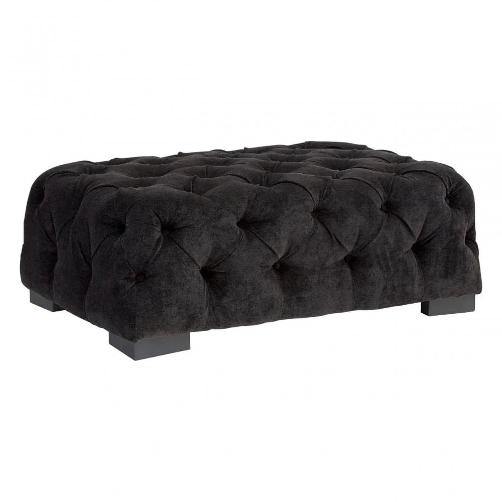 Mason Black Fabric Footstool