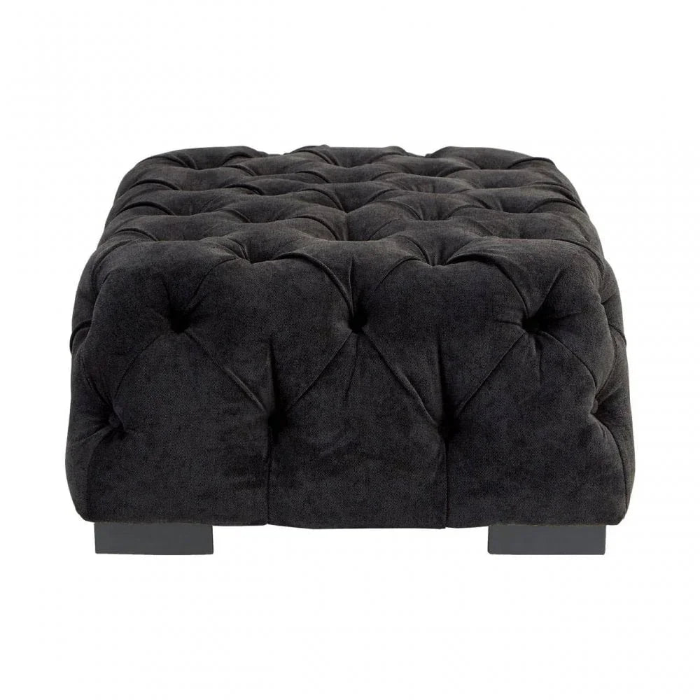 Mason Black Fabric Footstool