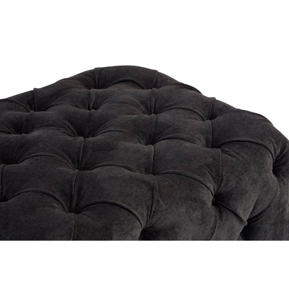Mason Black Fabric Footstool