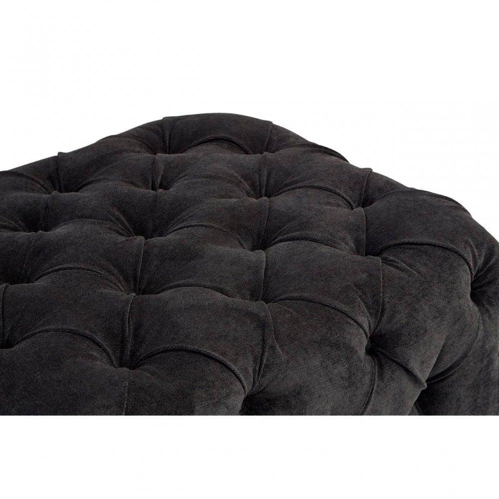 Mason Black Fabric Footstool